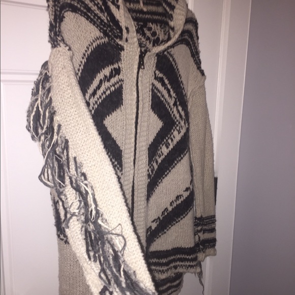 Free People Geo Fringe Sweater Jacket Cardigan S - Picture 5 of 7